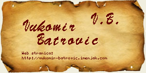 Vukomir Batrović vizit kartica